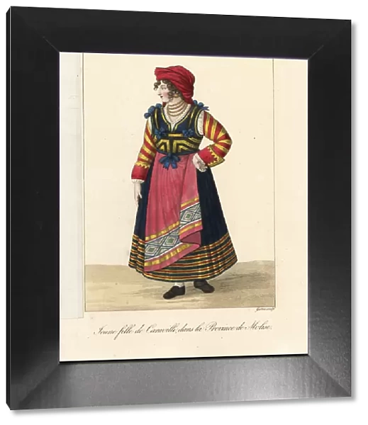 Young girl of Carovilli, Molise, Italy, 19th century