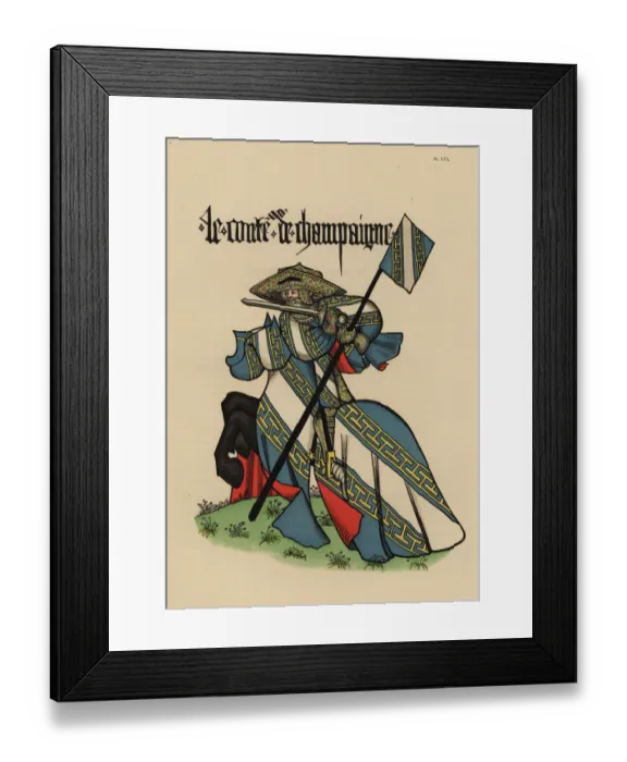 Framed Print : Count of Champagne, Comte de Champagne, with standard Framed Print : Count of Champagne, Comte de Champagne, with standard