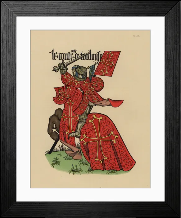 Framed Print : Count of Toulouse, Comte de Toulouse, with standard Framed Print : Count of Toulouse, Comte de Toulouse, with standard