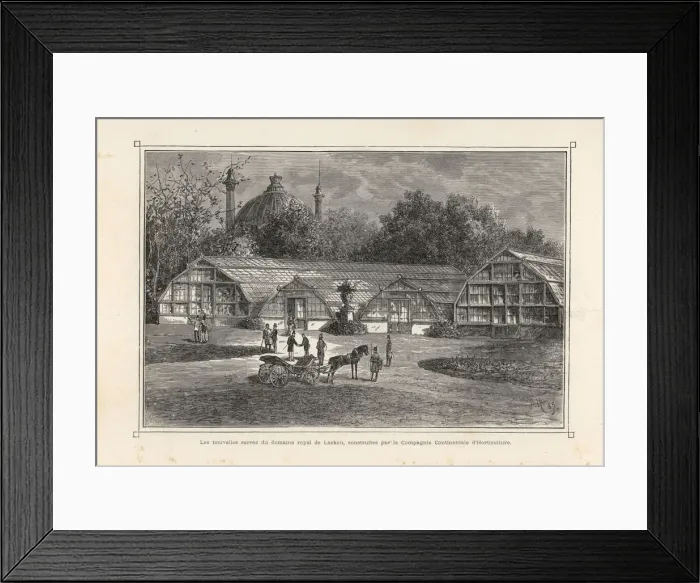 Framed Print : The new greenhouses in the Royal Gardens at Laken, Brussels Framed Print : The new greenhouses in the Royal Gardens at Laken, Brussels