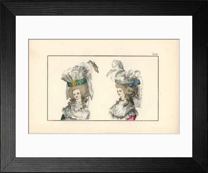 Framed Print : Bonnets a la Randan and a la Bayard Framed Print : Bonnets a la Randan and a la Bayard
