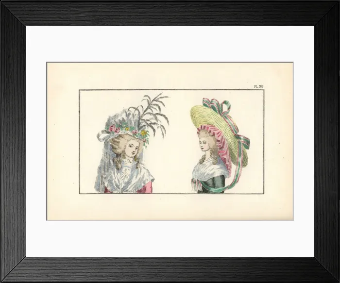 Framed Print : Bonnet a l Iphigenie and chapeau a la Colette Framed Print : Bonnet a l Iphigenie and chapeau a la Colette