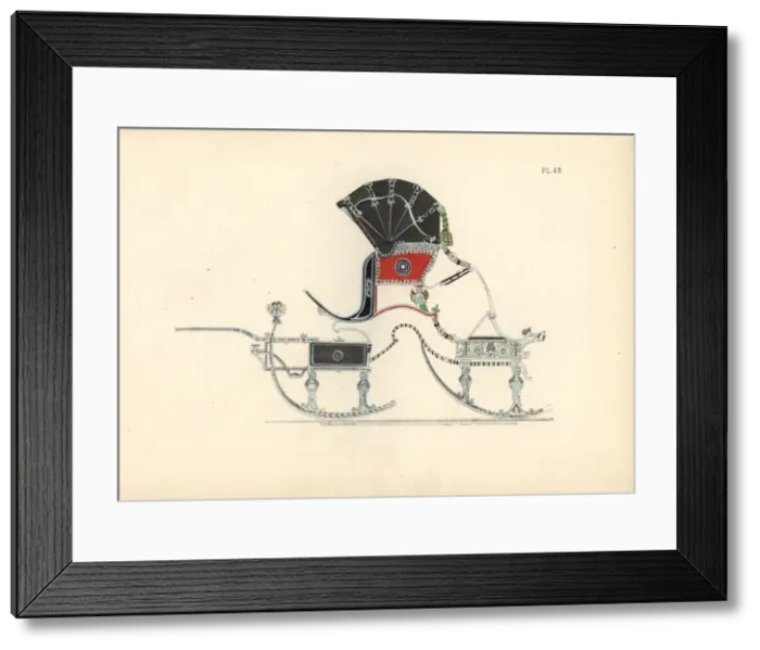 Framed Print : Marie Antoinettes sleigh, a carriage mounted on skis Framed Print : Marie Antoinettes sleigh, a carriage mounted on skis