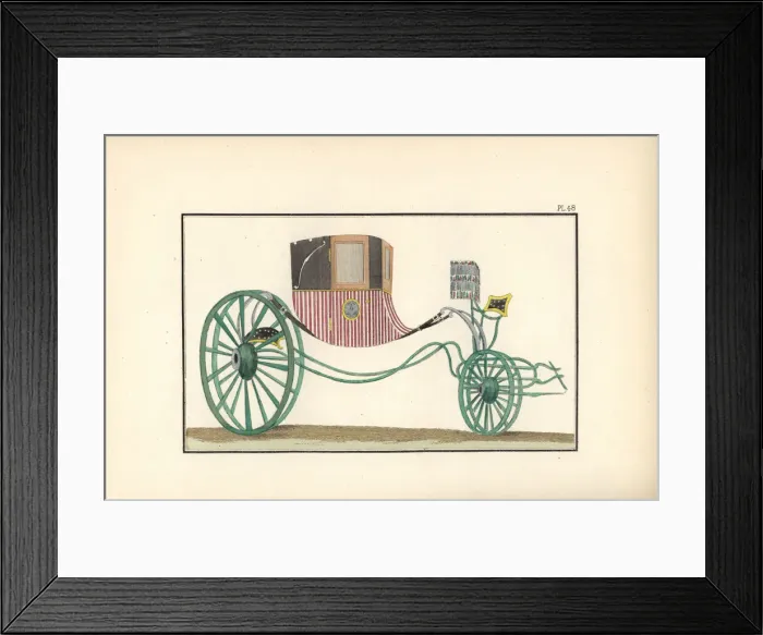 Framed Print : Light carriage called a diligence or voiture-coupe Framed Print : Light carriage called a diligence or voiture-coupe
