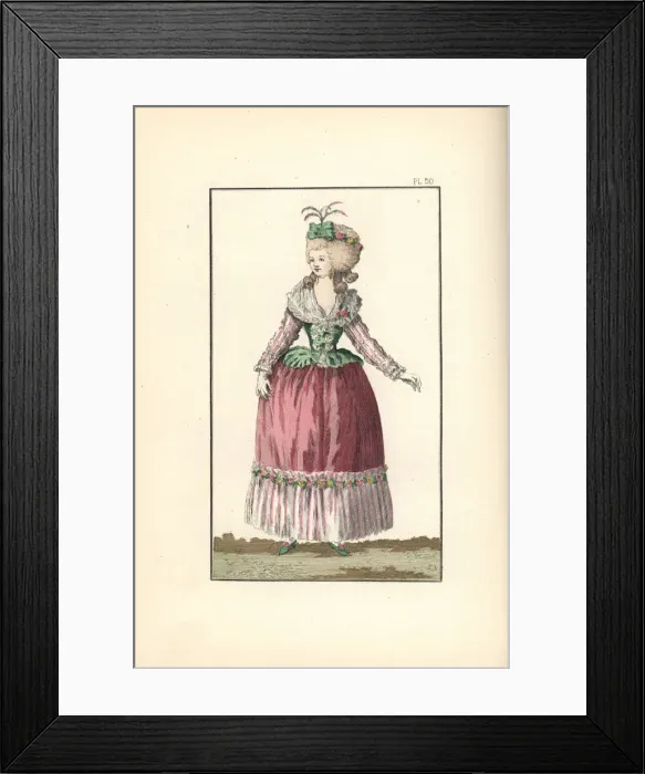 Framed Print : Woman dancing a minuet, 1788 Framed Print : Woman dancing a minuet, 1788