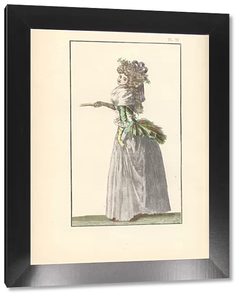 Woman in caraco and petticoat, 1788