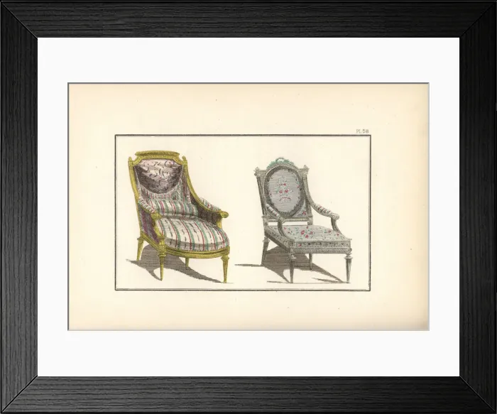 Framed Print : Fashionable armchairs of 1788