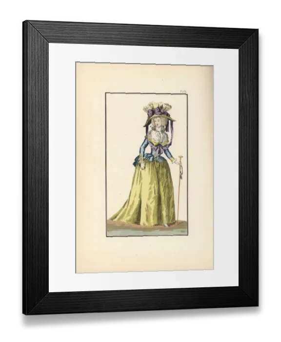 Framed Print : Woman in the fashion of 1788 Framed Print : Woman in the fashion of 1788