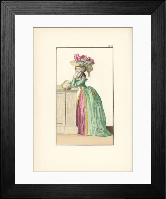 Framed Print : Woman in the fashion of 1788
