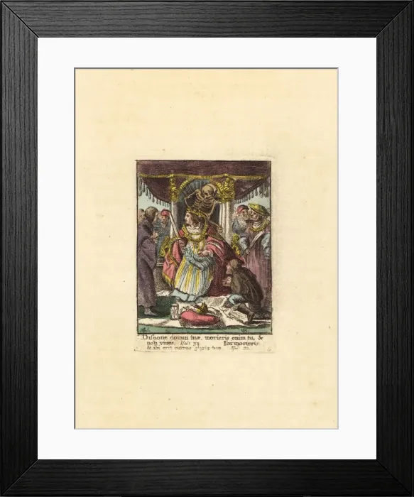 Framed Print : Skeleton of Death with an Emperor on his throne Framed Print : Skeleton of Death with an Emperor on his throne