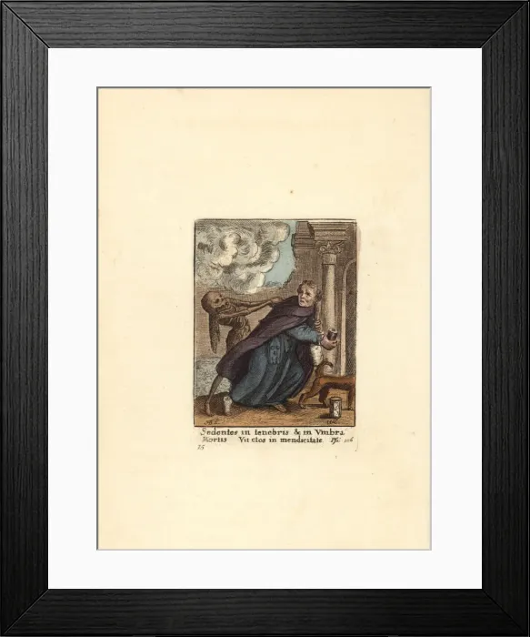 Framed Print : Skeleton of Death catching the Friar Provisor Framed Print : Skeleton of Death catching the Friar Provisor