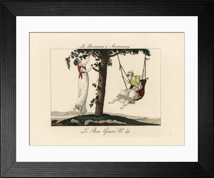 Framed Print : Parisiennes relaxing at Montmorency, a suburb of Paris Framed Print : Parisiennes relaxing at Montmorency, a suburb of Paris