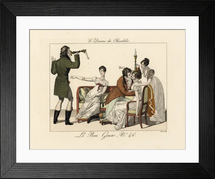 Framed Print : Fashionable people playing the game of the candlestick base Framed Print : Fashionable people playing the game of the candlestick base