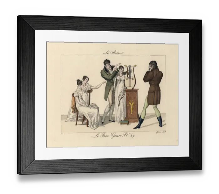 Framed Print : Fashionable people playing the parlour game Framed Print : Fashionable people playing the parlour game