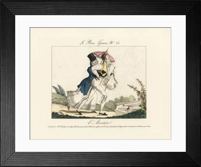 Framed Print : Fashionable couple running in the rain Framed Print : Fashionable couple running in the rain