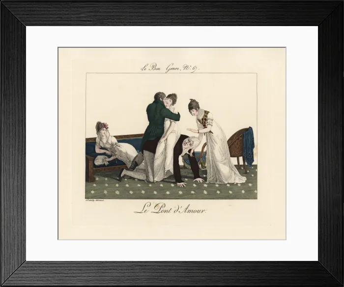 Framed Print : Fashionable people playing the Bridge of Love Framed Print : Fashionable people playing the Bridge of Love