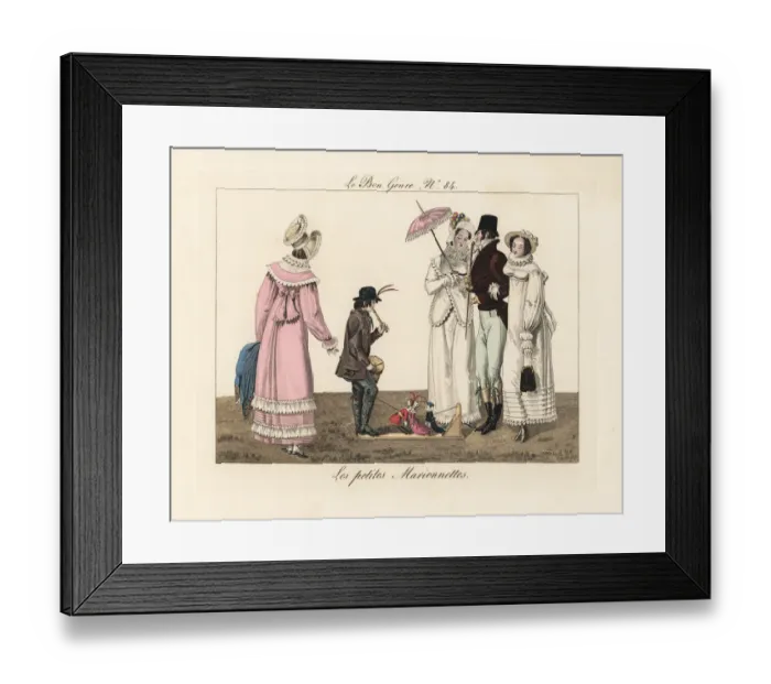 Framed Print : Savoyard puppeteer performing with fife and drum Framed Print : Savoyard puppeteer performing with fife and drum