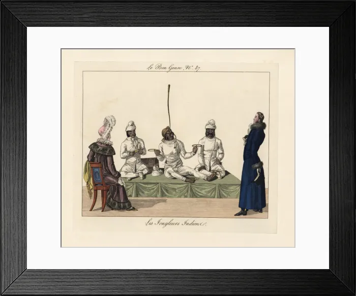 Framed Print : Indian jugglers in Paris, 1816 Framed Print : Indian jugglers in Paris, 1816