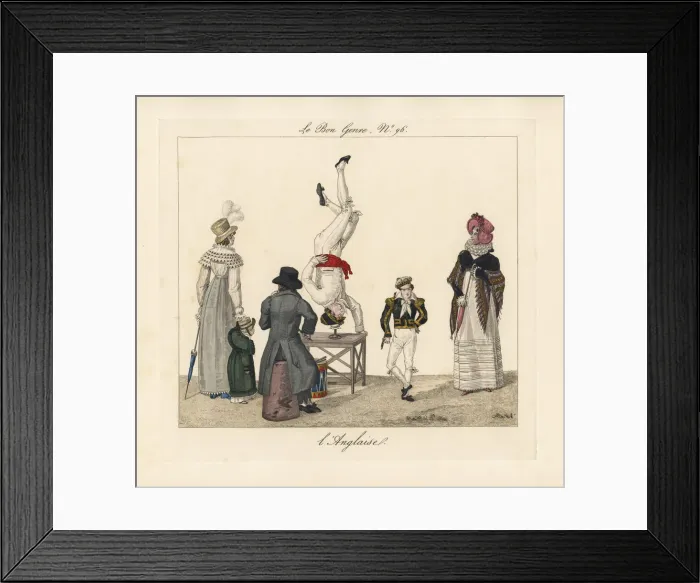Framed Print : Street entertainer balancing on his head on a table Framed Print : Street entertainer balancing on his head on a table