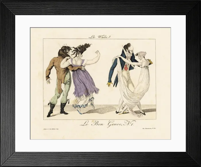 Framed Print : Merveilleuses and incroyables dancing the waltz Framed Print : Merveilleuses and incroyables dancing the waltz