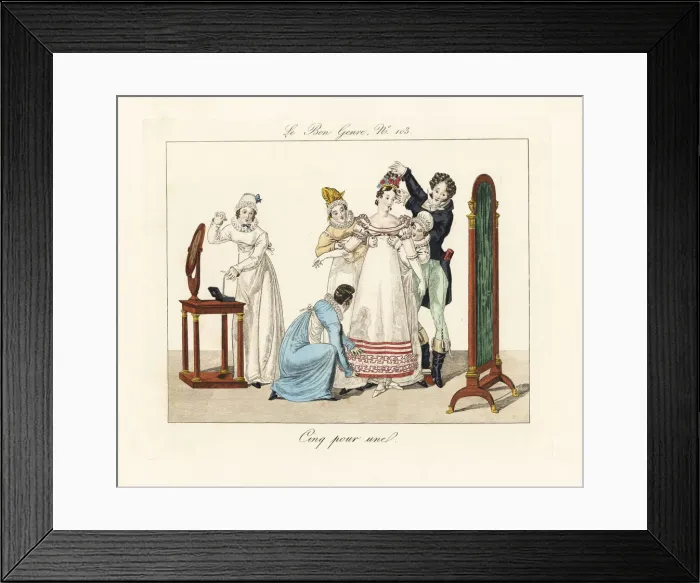 Framed Print : A woman is pampered by her staff Framed Print : A woman is pampered by her staff