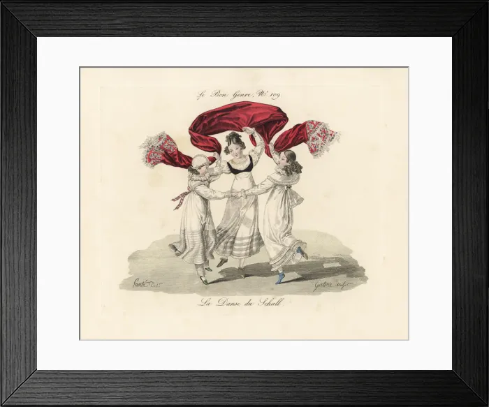 Framed Print : Three girls in mid-calf length dresses Framed Print : Three girls in mid-calf length dresses