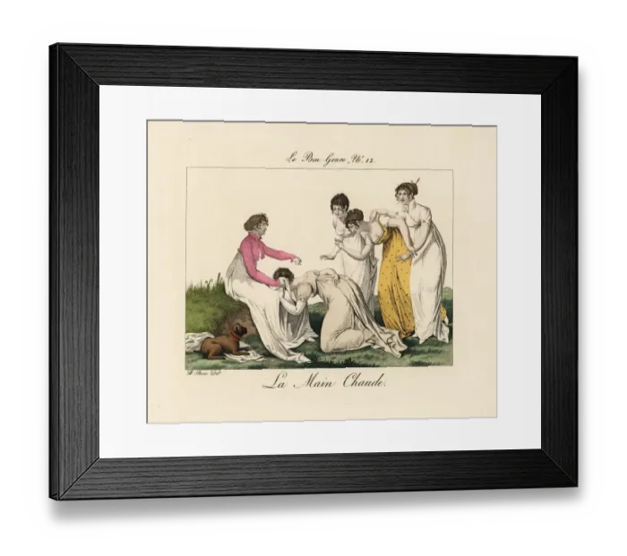 Framed Print : Merveilleuses playing the game of La Main Chaude Framed Print : Merveilleuses playing the game of La Main Chaude