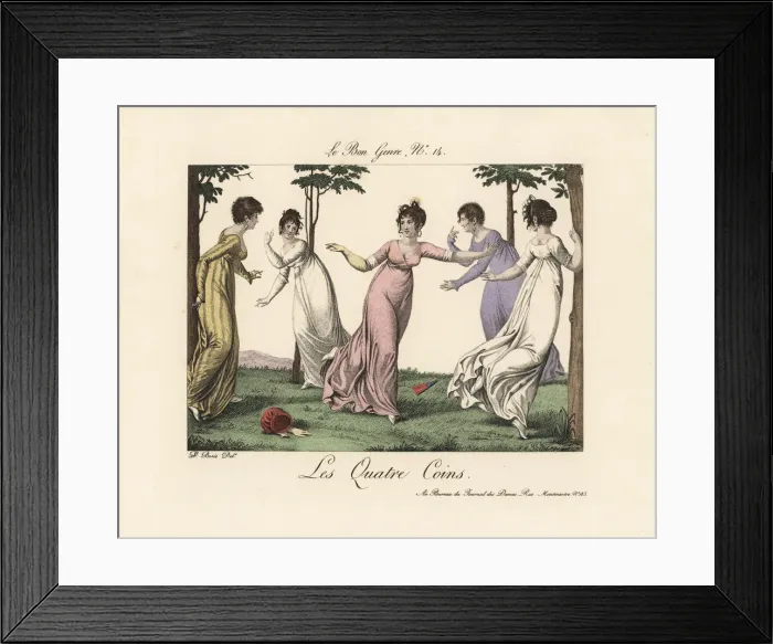 Framed Print : Merveilleuses playing the four corners game of tag Framed Print : Merveilleuses playing the four corners game of tag
