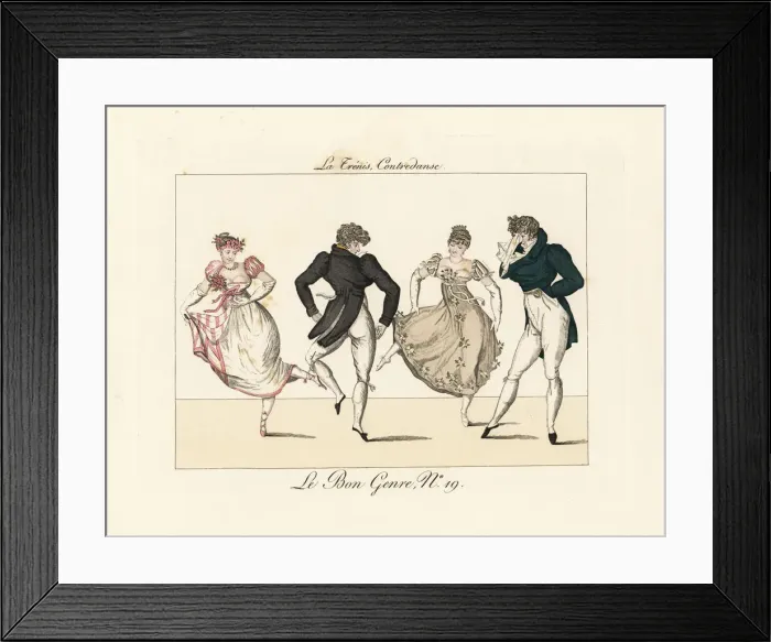 Framed Print : Fashionable dancers performing La Trenis Framed Print : Fashionable dancers performing La Trenis