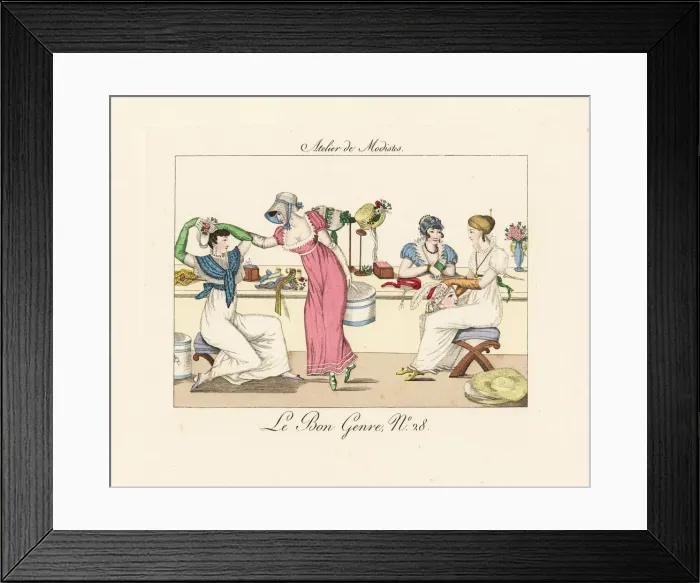 Framed Print : Millinery shop workers Framed Print : Millinery shop workers
