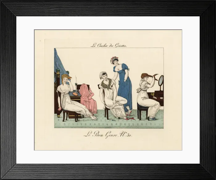 Framed Print : Shop girls preparing for bed Framed Print : Shop girls preparing for bed