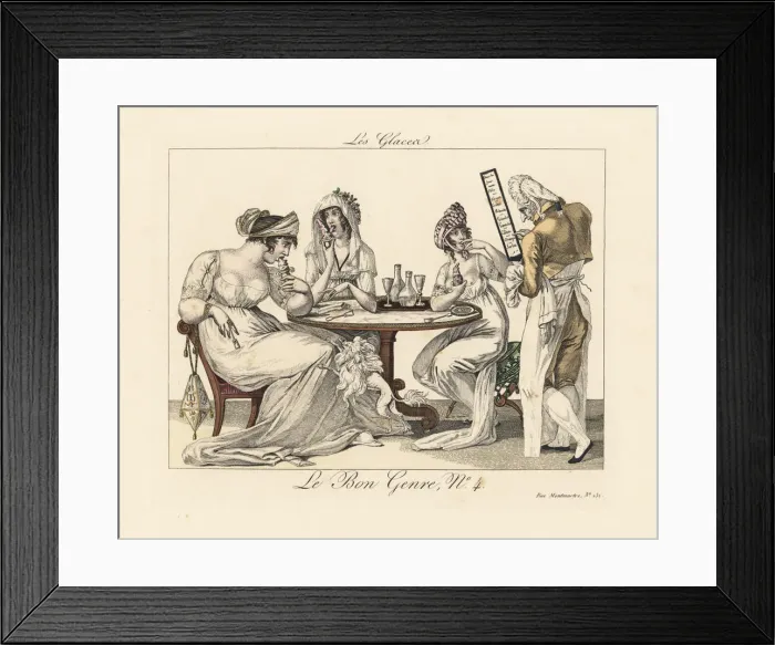 Framed Print : Merveilleuses eating ice cream at a Paris cafe Framed Print : Merveilleuses eating ice cream at a Paris cafe
