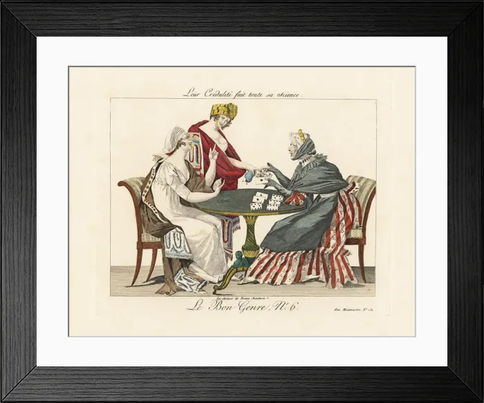 Framed Print : Two merveilleuses with a fortune teller Framed Print : Two merveilleuses with a fortune teller