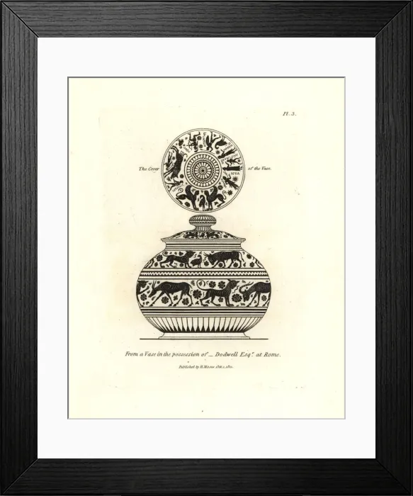Framed Print : Vase and lid in the possession of Dodwell Esq. of Rome