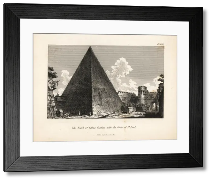 Framed Print : Tomb of Caius Cestius with the Gate of St. Paul, Rome Framed Print : Tomb of Caius Cestius with the Gate of St. Paul, Rome