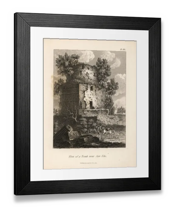 Framed Print : View of an ancient tomb near San Vito