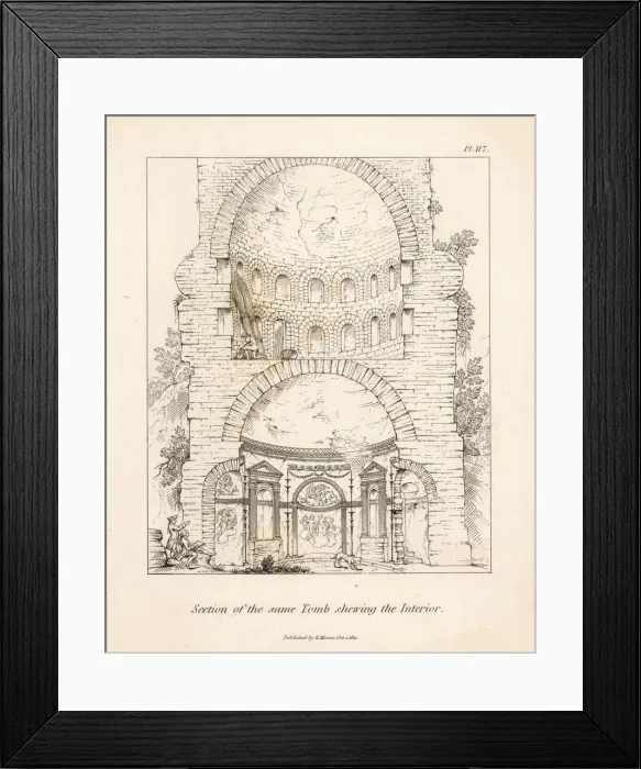 Framed Print : Section of an ancient tomb near San Vito showing Framed Print : Section of an ancient tomb near San Vito showing