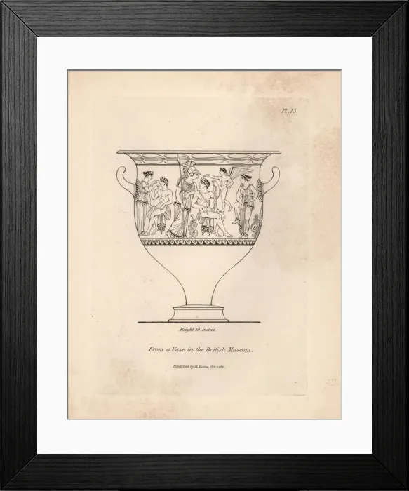 Framed Print : Vase decorated with mythical figures from the British Museum Framed Print : Vase decorated with mythical figures from the British Museum
