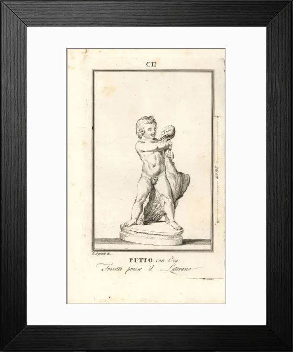 Framed Print : Putto or cherub with goose Framed Print : Putto or cherub with goose