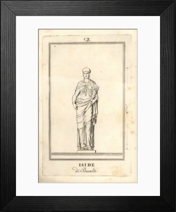 Framed Print : Statue of the Egyptian goddess Isis with Framed Print : Statue of the Egyptian goddess Isis with