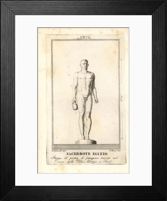 Framed Print : Statue of an Egyptian priest found in Framed Print : Statue of an Egyptian priest found in