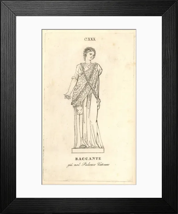 Framed Print : Statue of a Bacchante in animal skin and garlands Framed Print : Statue of a Bacchante in animal skin and garlands