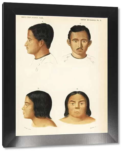 Portraits of an Indian man and Native American