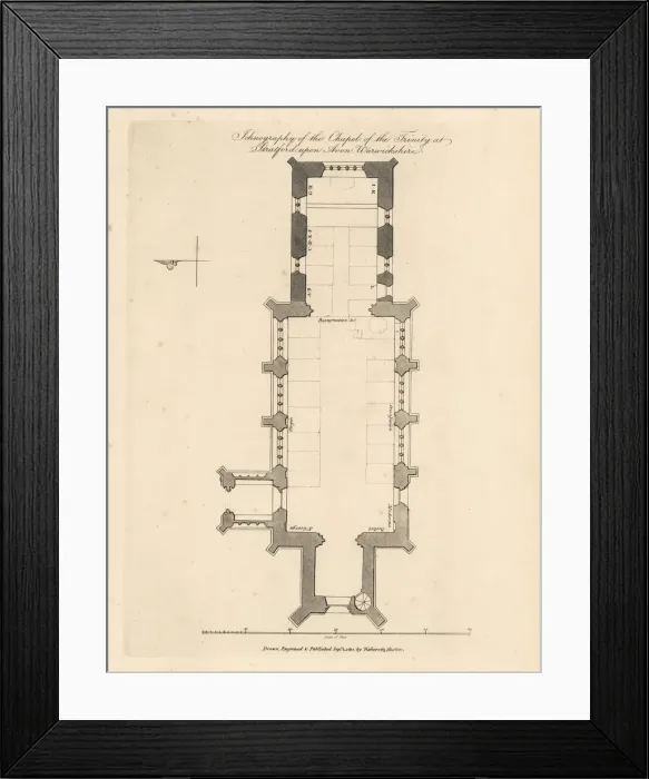 Framed Print : Plan of the Chapel of the Trinity, Stratford Framed Print : Plan of the Chapel of the Trinity, Stratford