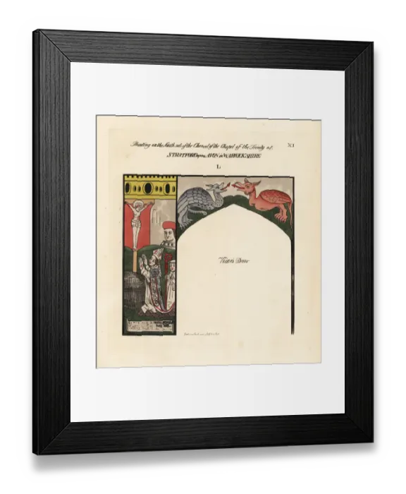 Framed Print : Bishop of Worcester praying before a crucifix Framed Print : Bishop of Worcester praying before a crucifix
