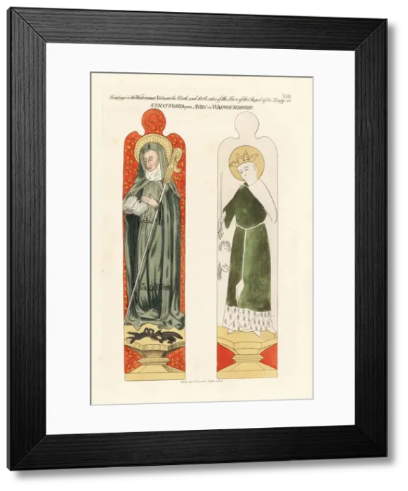 Framed Print : Saxon saints Modwena and Edmund the King