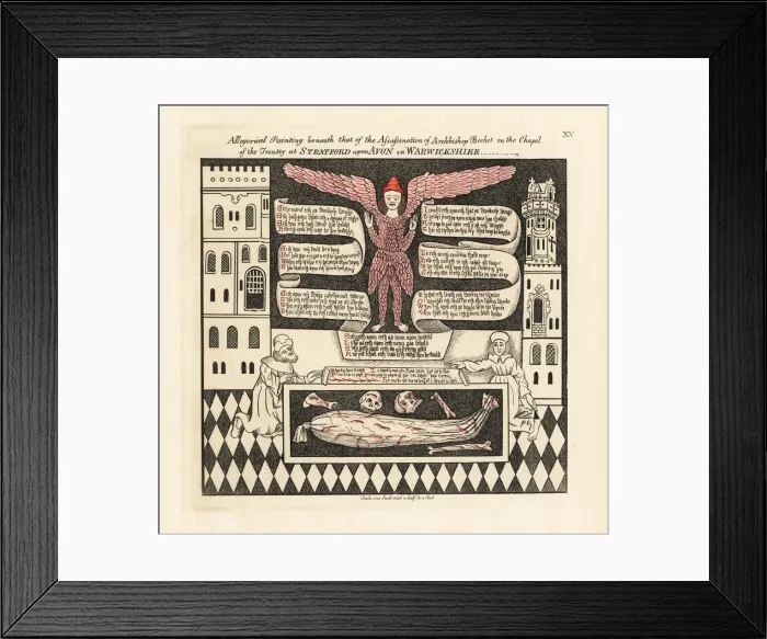 Framed Print : Painting of an angel, verses, castle towers Framed Print : Painting of an angel, verses, castle towers