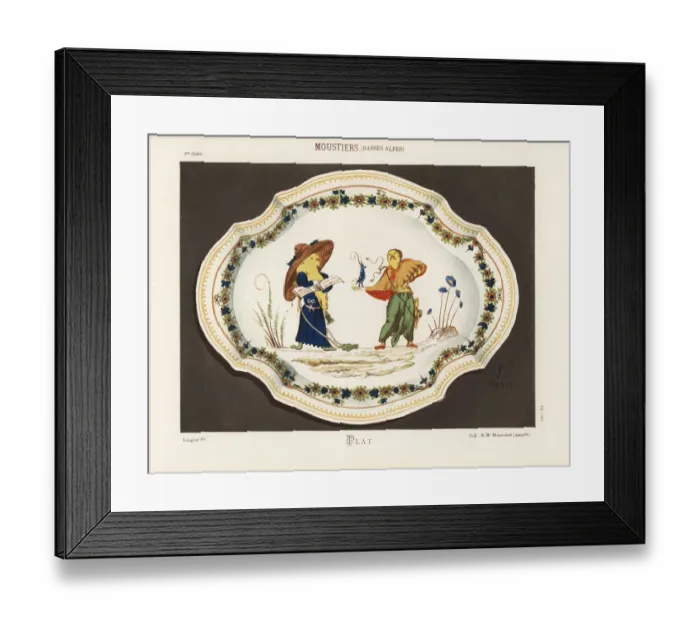Framed Print : Platter from Moustiers, France, 18th century Framed Print : Platter from Moustiers, France, 18th century
