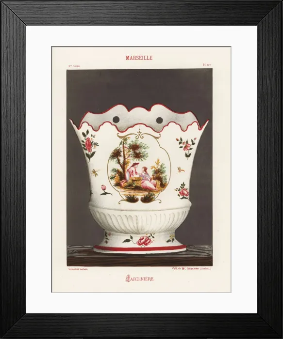 Framed Print : Jardiniere or planter from Marseille, France, 18th century Framed Print : Jardiniere or planter from Marseille, France, 18th century