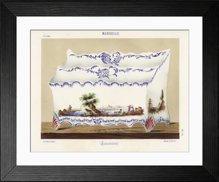 Framed Print : Jardiniere or planter from Marseille, France, 18th century Framed Print : Jardiniere or planter from Marseille, France, 18th century